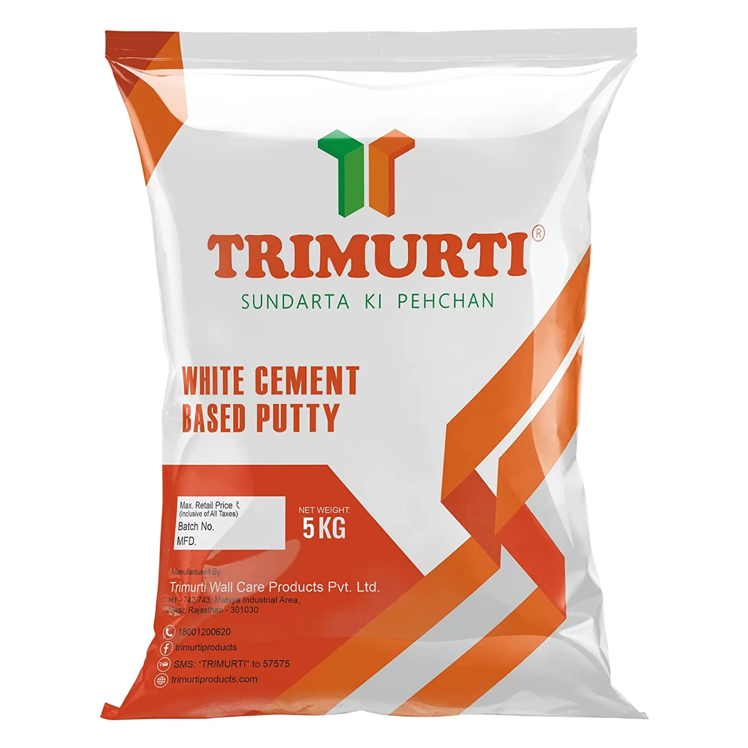 10. Trimurti Wall Putty White Cement-Based Putty