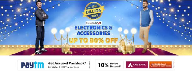 Flipkart Big Billion Electronics Sale 2021- Upto 80% OFF + 10% Instant Discount
