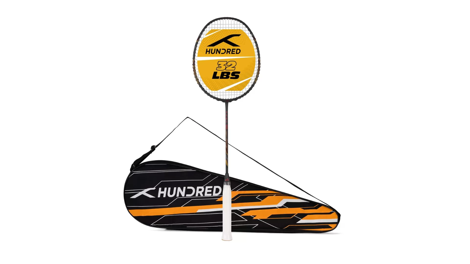 HUNDRED Rock 88 Carbon Fibre Strung Badminton Racket with Full Racket Cover for Intermediate Players