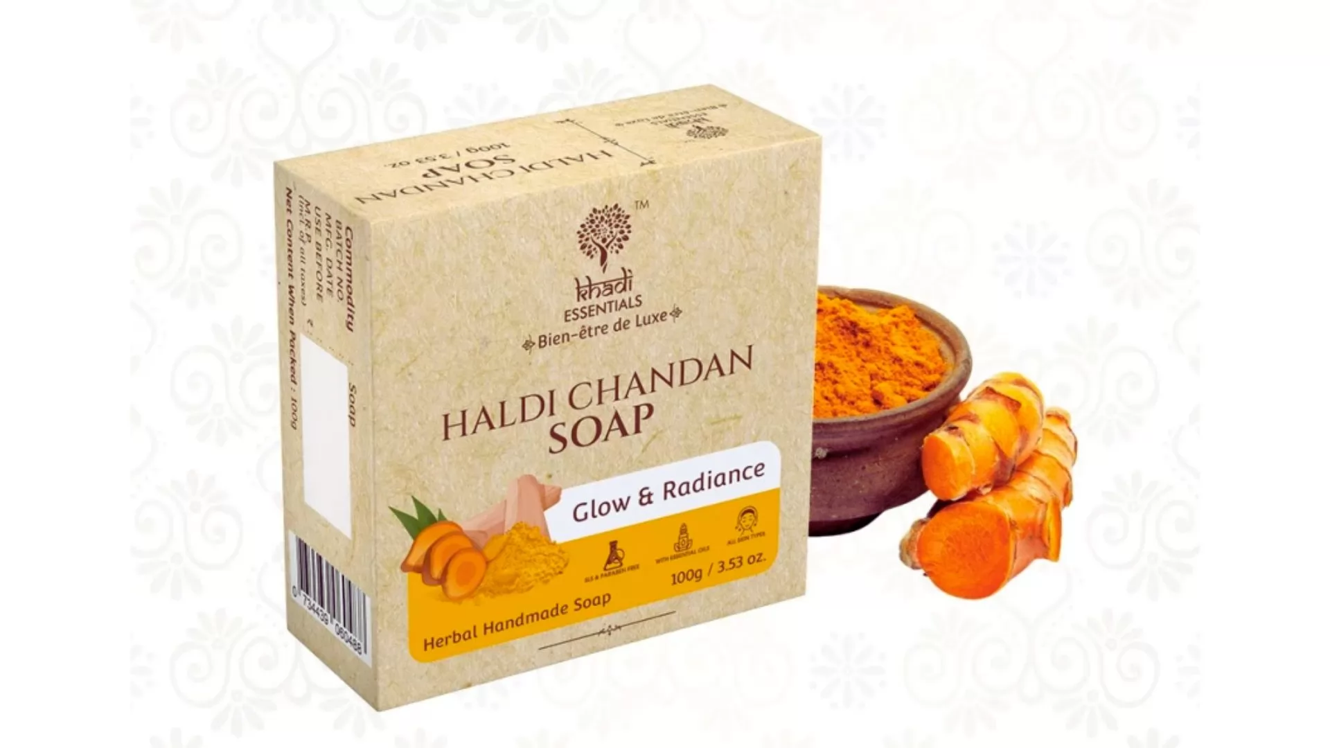 Khadi Essentials Haldi Chandan Herbal Handmade Soap