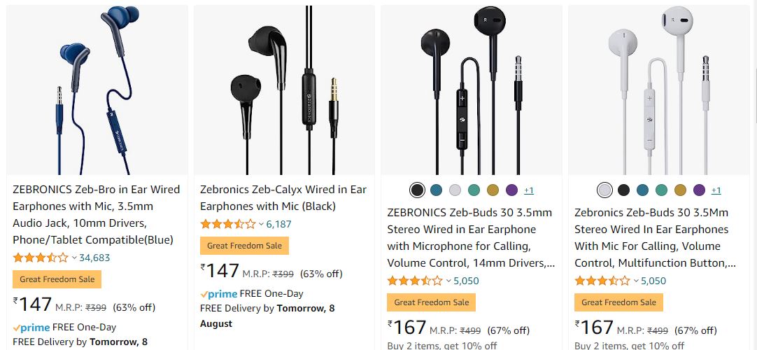 Zebronics Earphones Starts At Rs.107 !! 6 Months Warranty