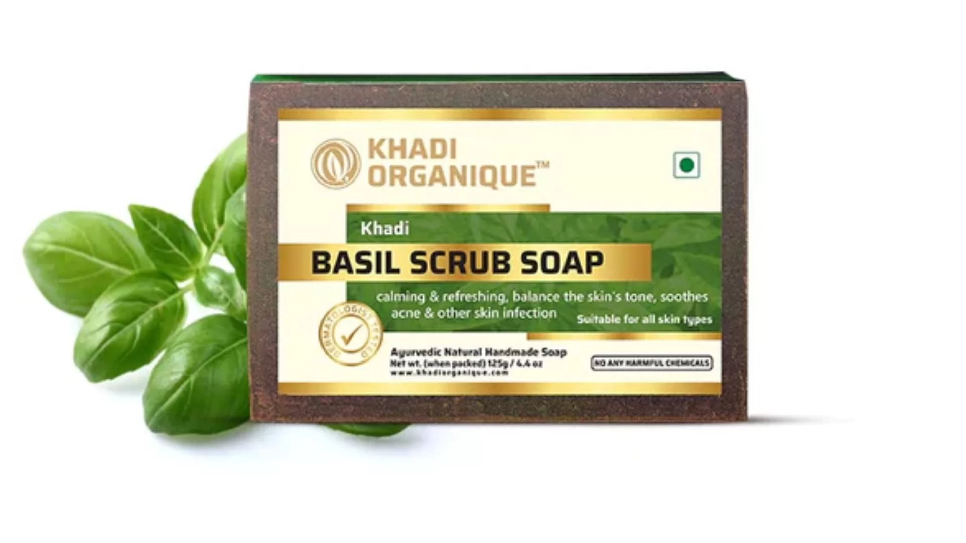  Khadi Organique Basil Scrub Soap
