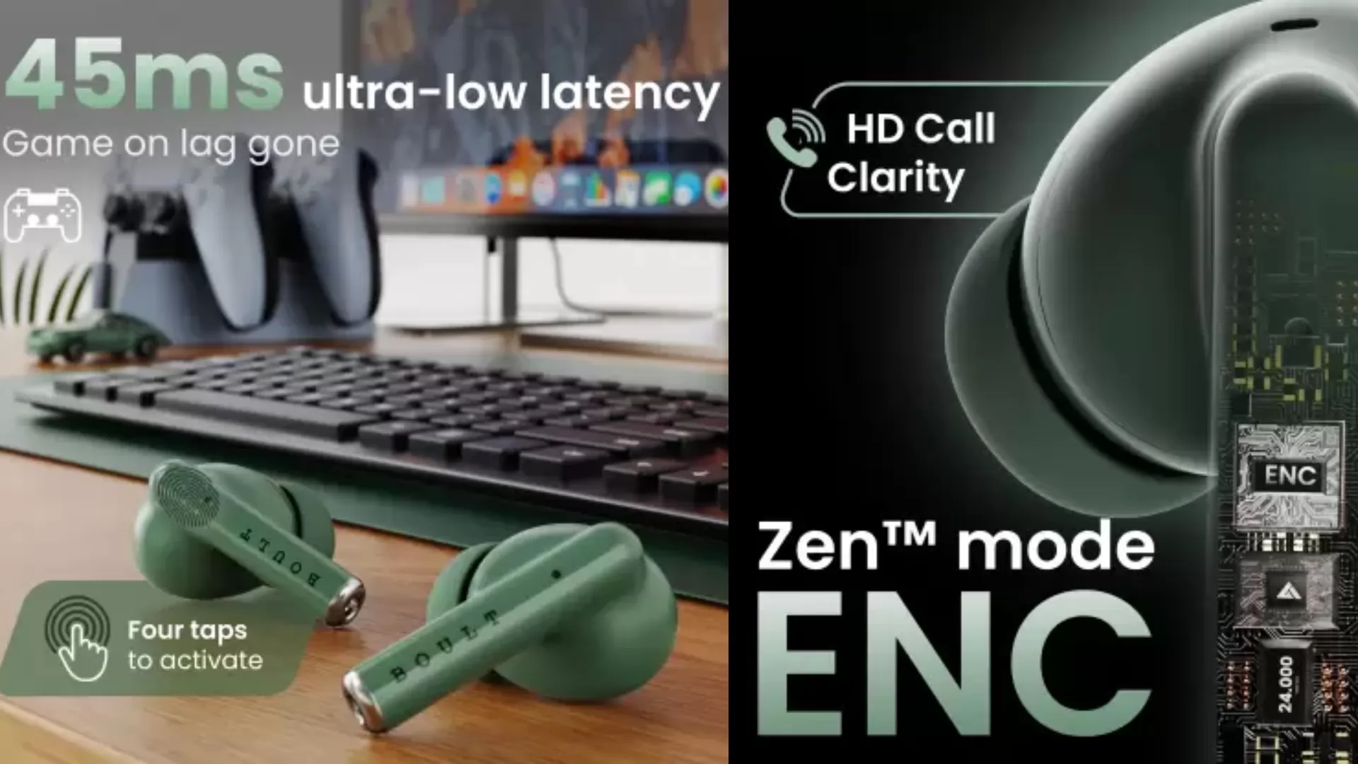 Boult Audio W20 with Zen ENC Mic Bluetooth Headset
