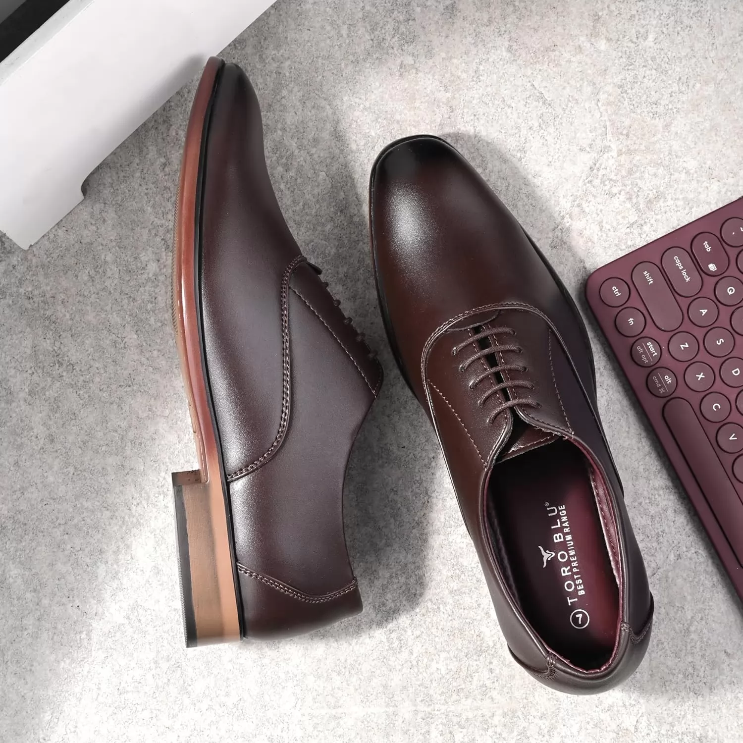  Toro Blu Men's Leather Office Formal Wrinkle-Free Shoes
