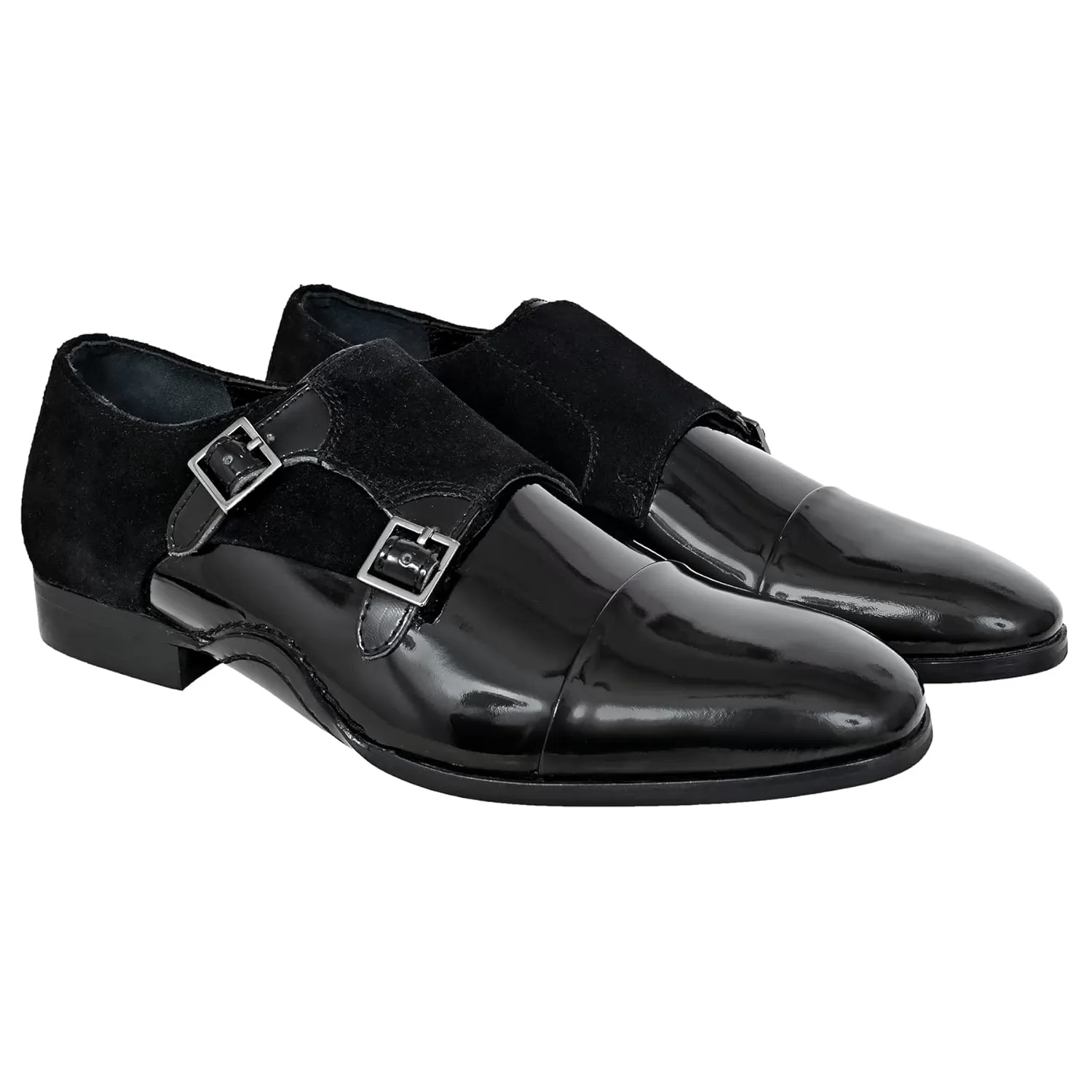 Hx London Formal & Party Patent Leather Monk Strap Shoes for Men