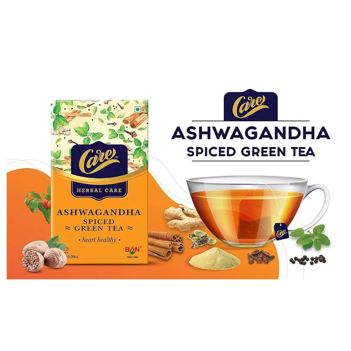 Care Ashwagandha Immunity Booster Spiced Herbal Green Tea