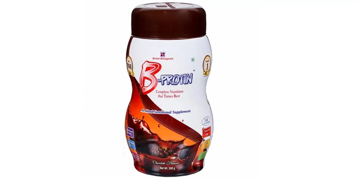 B Protin Chocolate Nutrition Supplement Bottle