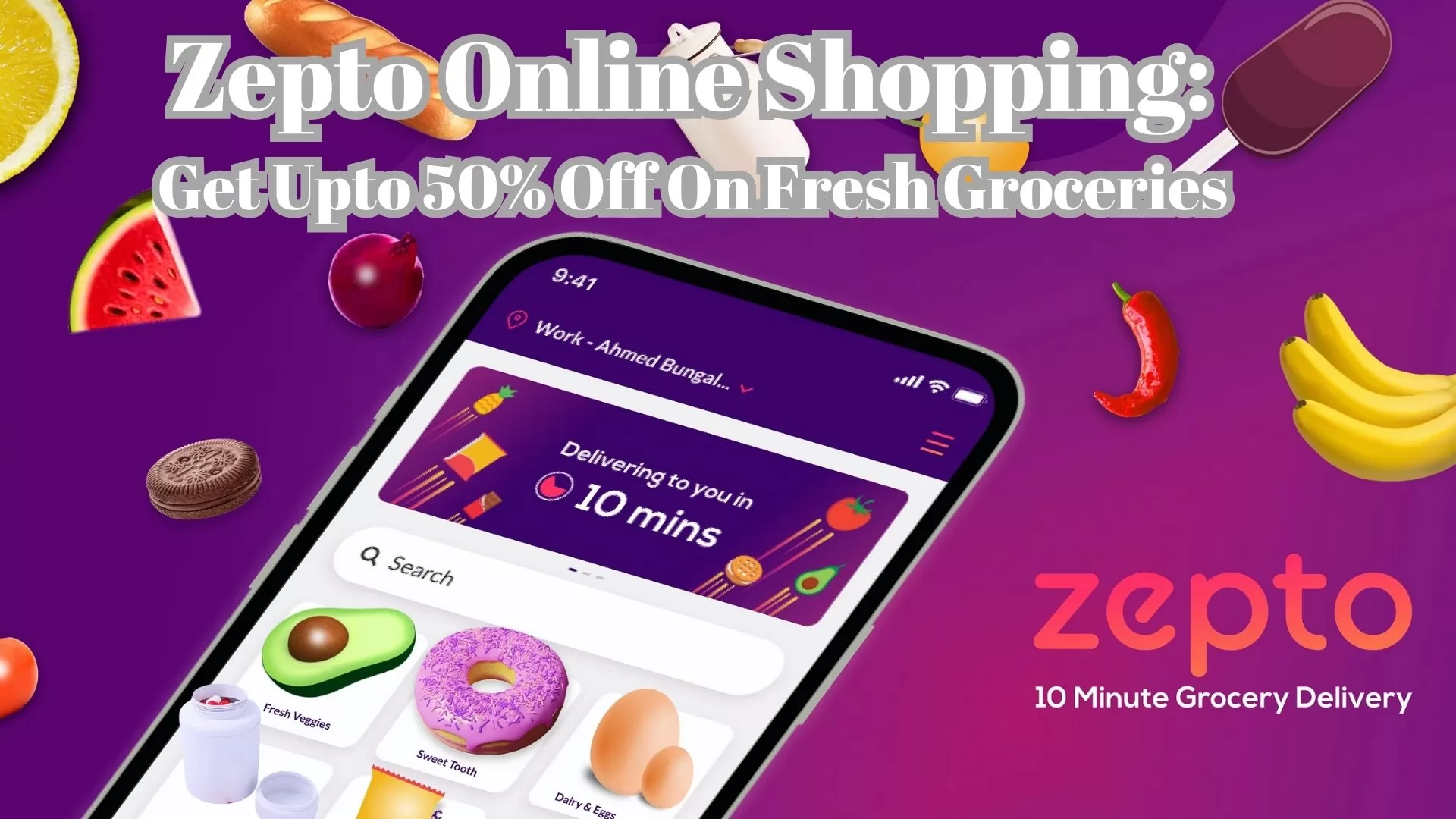 Buying groceries is so easy these days. Just take out your mobile phone, open the grocery shopping app, add items to your cart and make the payment. Boom! Your order will be on its way very soon. What if I tell you that you can also save huge amounts of money while buying groceries? How?? With Zepto online shopping, you can get upto 40-50% discounts on groceries, grooming essentials and more. Zepto provides extremely fast service, so you don’t have to wait for your order for long. From fresh fruits and vegetables to your favourite beverages, everything is available at a discounted price. And the best part is that all this can be done without stepping a single step outside your home. 