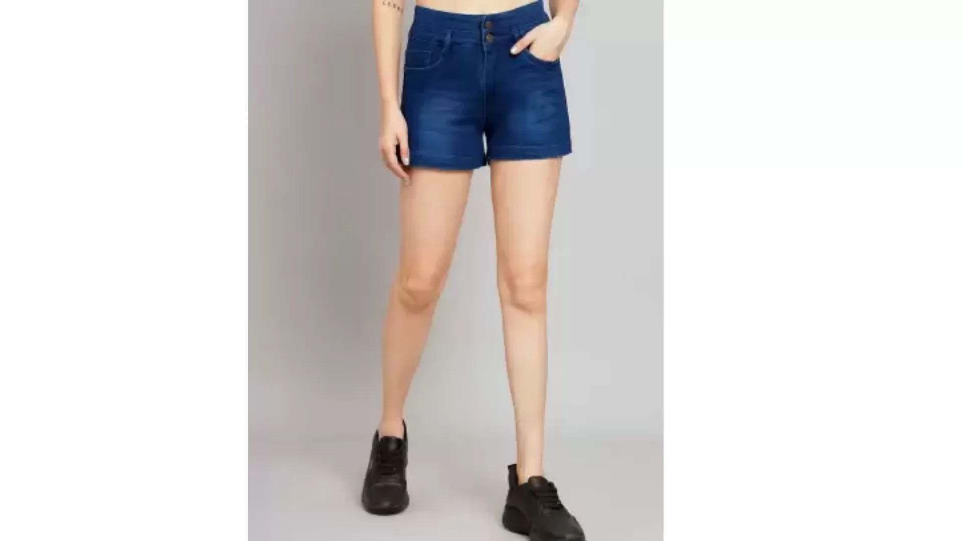 FashionFibre Solid Women Reversible Denim Light Blue Denim Shorts