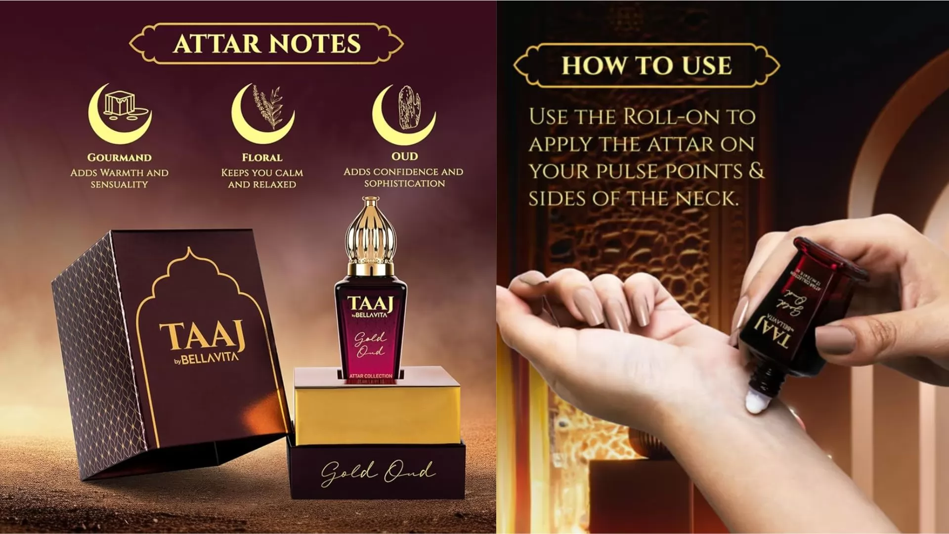 Bella Vita Luxury TAAJ Gold Oud Attar