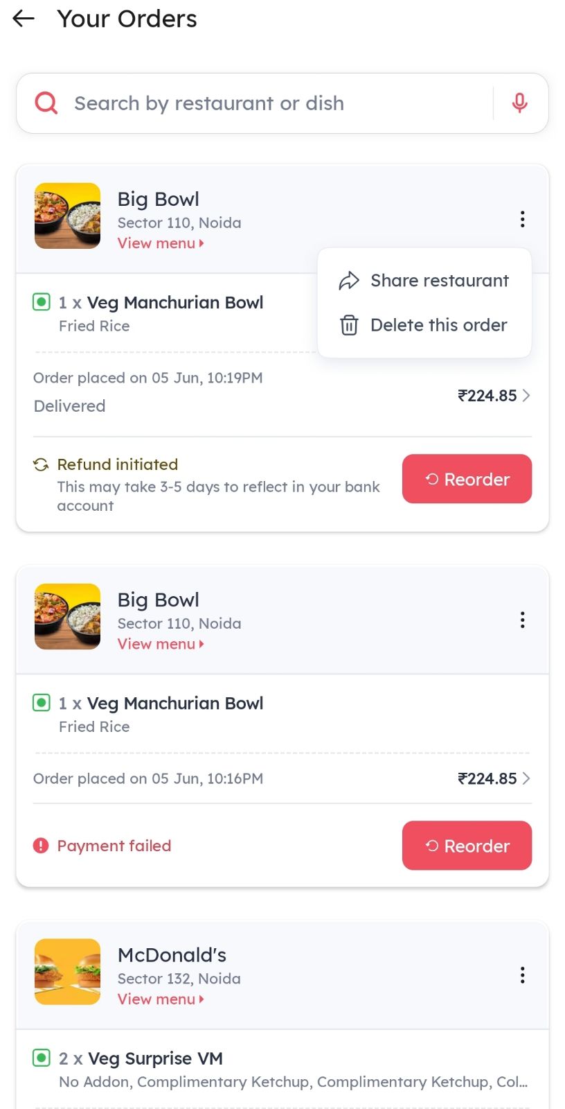 Zomato Order