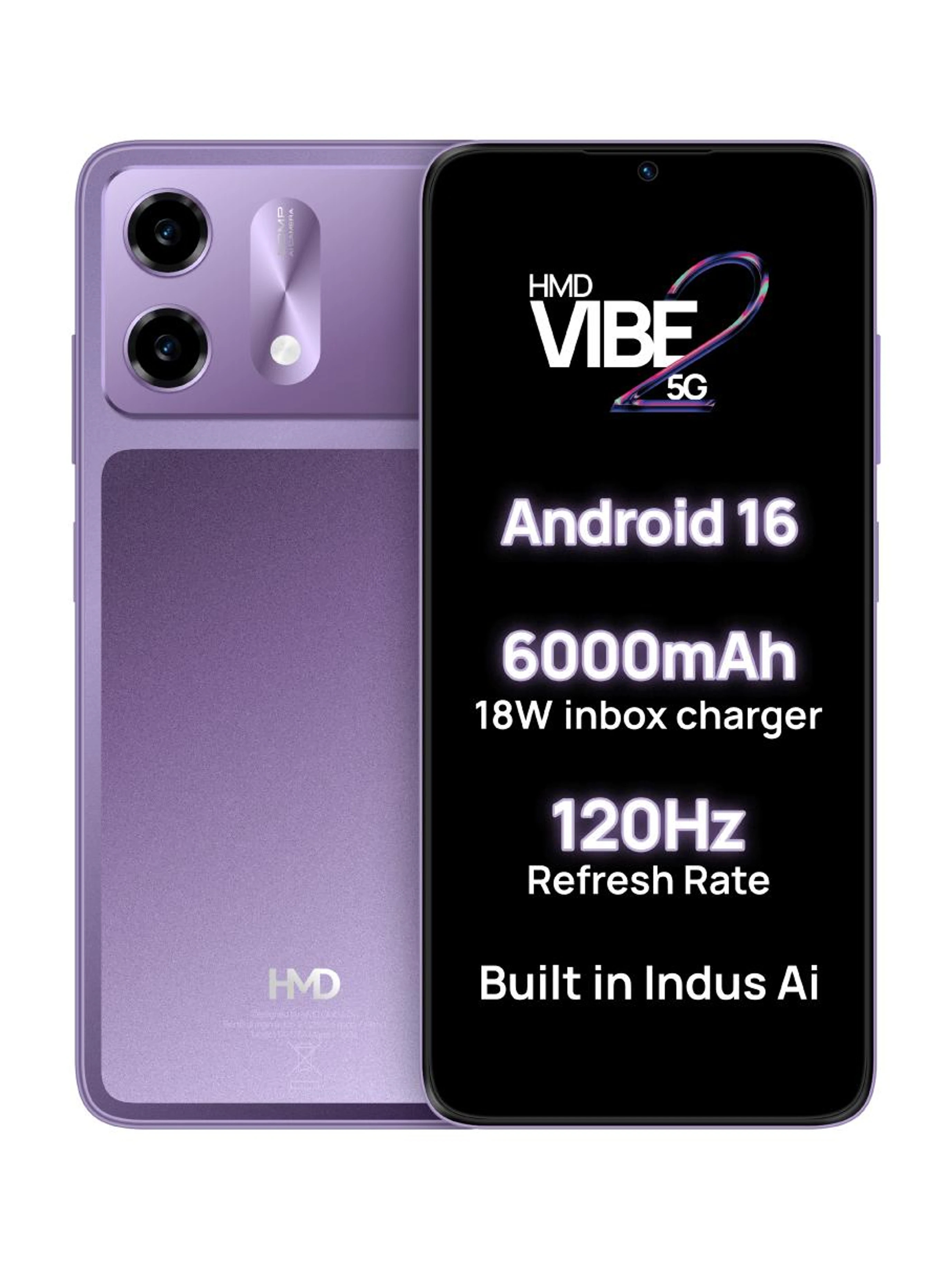 HMD Vibe2 5G Cosmic Lavender 128 GB 4 GB RAM