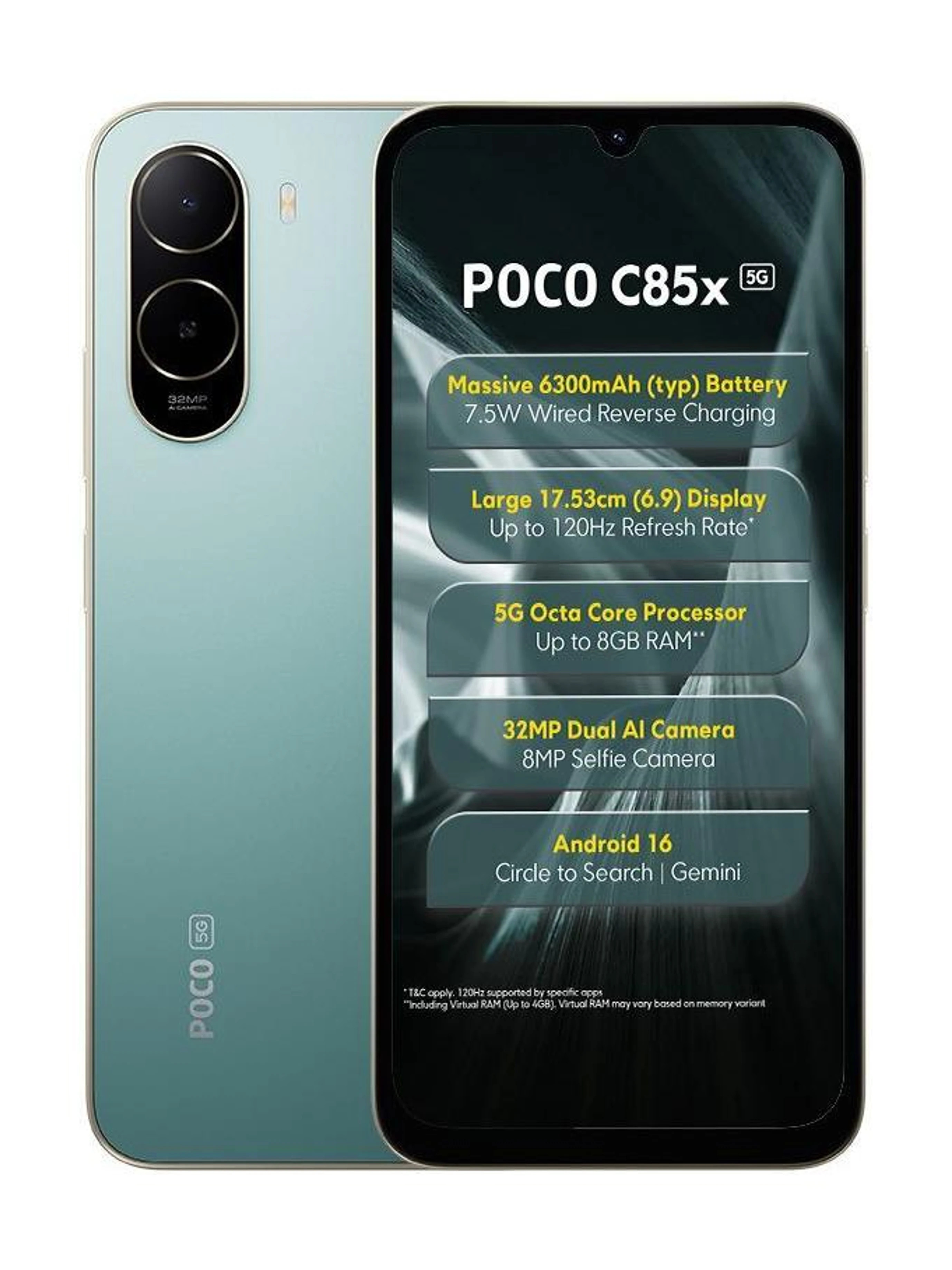 POCO C85x 5G Emerald Green 64 GB 4 GB RAM