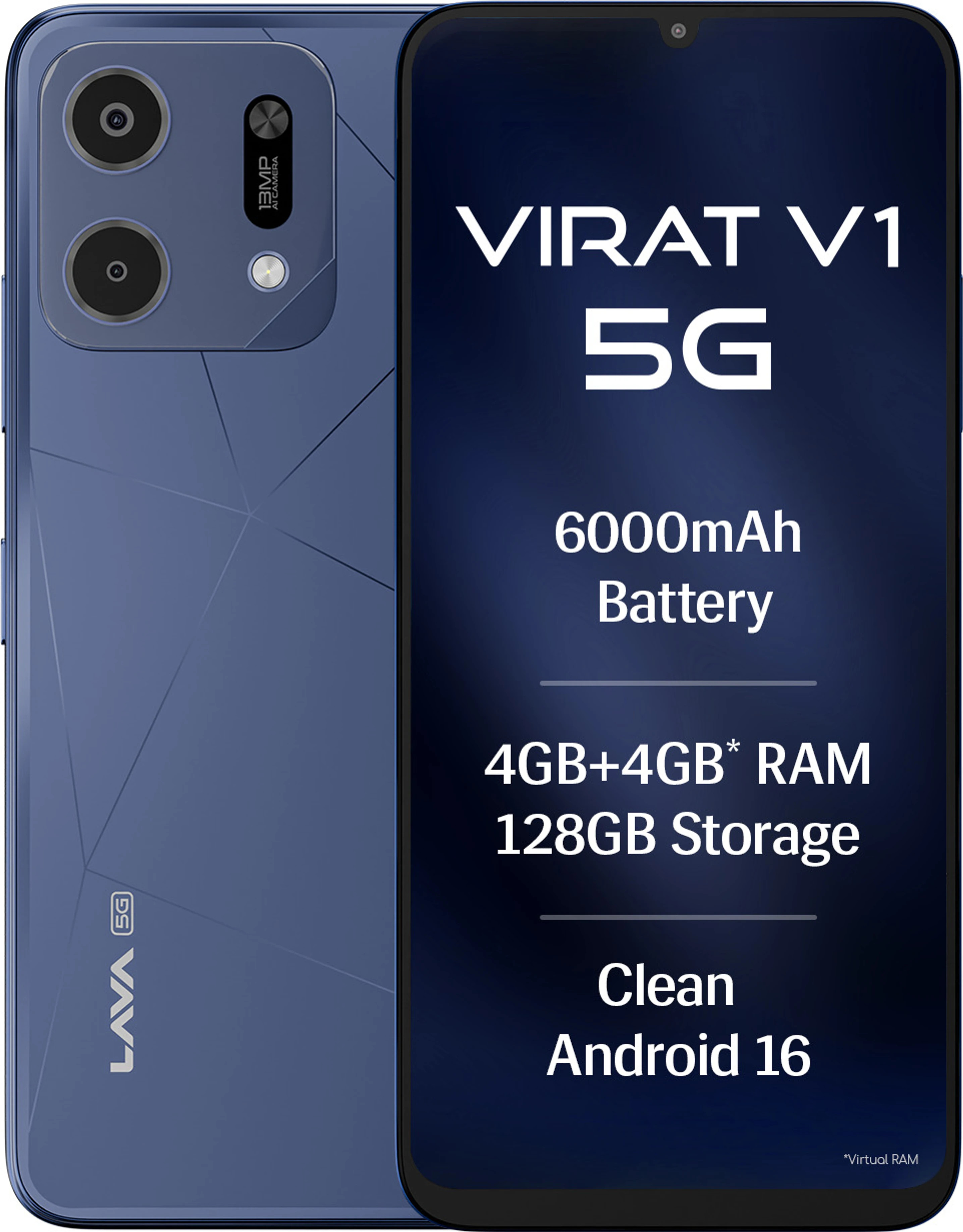 LAVA Virat V1 5G Arya Blue 128 GB 4 GB RAM