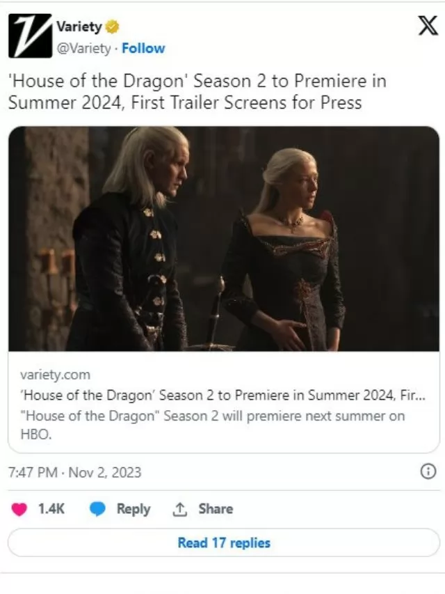 House of the Dragon' Season 2 to Premiere Summer 2024 on HBO